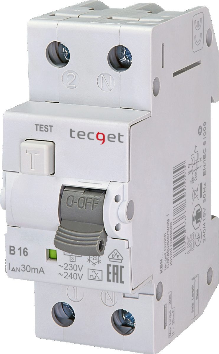 TECGET FI/LS-Schalter B13 30mA 2polig